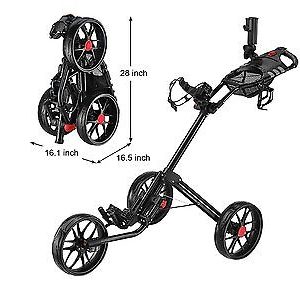 CaddyLite 15.3 Quad-Fold Golf Push Cart Black...