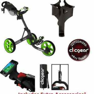 New Clicgear 3.5 Golf Push Cart + EXTRAS Blac...